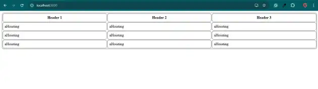 React, table, border, radius