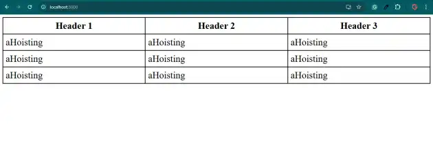 React, table, font, size