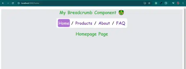 React, create, breadcrumbs